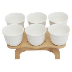 Cawa Cup Porcilian With Stand 6 Pieces