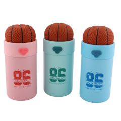 Water Bottle With Basketball Shaped Cap-Pink