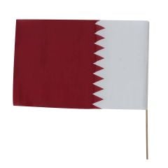 Qatar Wooden Hand Flag 40 x 60Cm