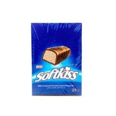 Elvan Softkiss Chocolate Covered Nougat Bar 24 Pieces