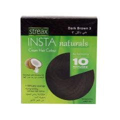 Streax Insta Naturals Cream Hair Color 3 Dark Brown 15ml