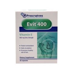 Prescriptives Evit 400 Vitamin E 400mg Extra Strength Dietary Supplement 30 Capsules
