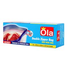 Ola Dobule Zipper Bags-Small Freezer & Storage Pack of 30 bags