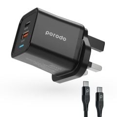 Porodo Dual Port Pd Adapter With Type C Cable - PD-FWCH010-C-MIX
