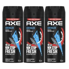 Axe Adrenalin Body Spray For Men 3X150ml