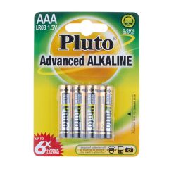 Pluto Advanced Alkaline AAA Battery 4 Pieces