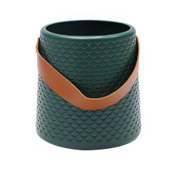 Plastic Dust Bin Dark Green 15X15cm