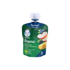 Gerber Baby Food Organic Apple Banana Blueberry & Blackberry From 6 Months 90gm