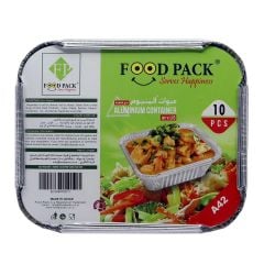 Food Pack Aluminium Container with Lid A42 10 Pieces